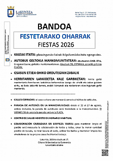 BANDOA - 2026 FESTETARAKO OHARRAK