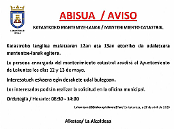 Mantenimiento de Catastro