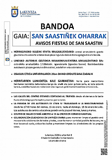 BANDO - FIESTAS DE SAN SAASTIN 2026