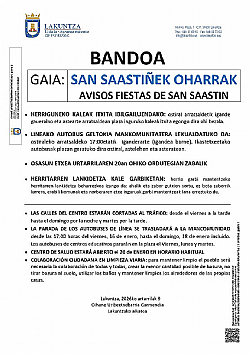 BANDOA - LAKUNTZAKO SAN SAASTI�EK 2026