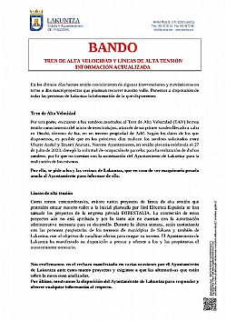 TREN DE ALTA VELOCIDAD Y LINEAS DE ALTA TENSION. INFORMACION ACTUALIZADA
